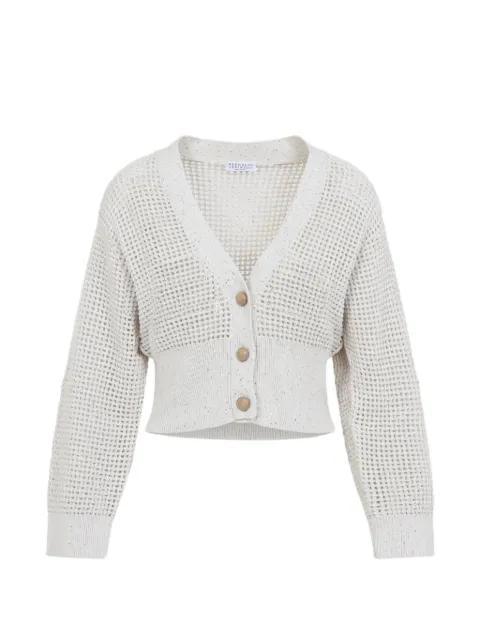 button v-neck cotton cardigan by BRUNELLO CUCINELLI