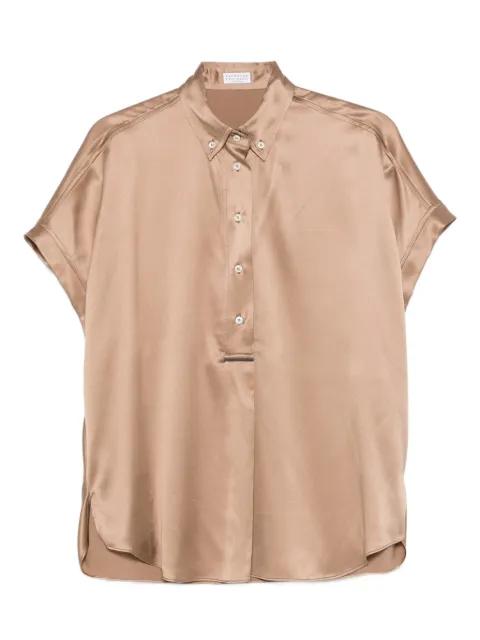 buttoned silk top by BRUNELLO CUCINELLI