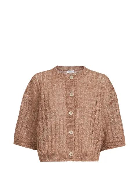 cable-knit openwork cardigan by BRUNELLO CUCINELLI