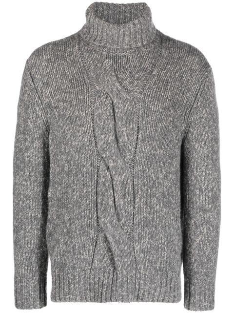 cable-knit roll neck sweater by BRUNELLO CUCINELLI