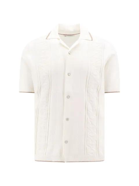cable-knit short-sleeve shirt by BRUNELLO CUCINELLI