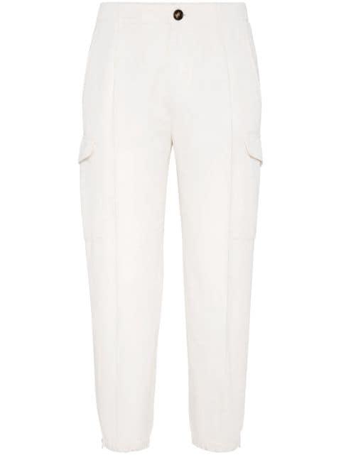 cargo-pocket cropped trousers by BRUNELLO CUCINELLI