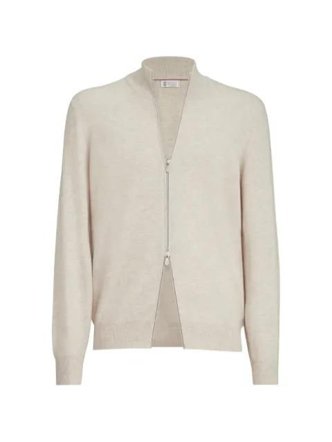 cashmere turtleneck cardigan with zipper by BRUNELLO CUCINELLI