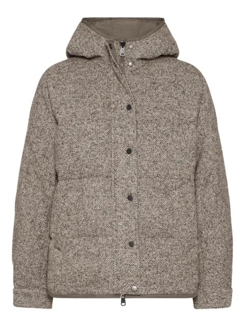 chevron flecked down jacket by BRUNELLO CUCINELLI