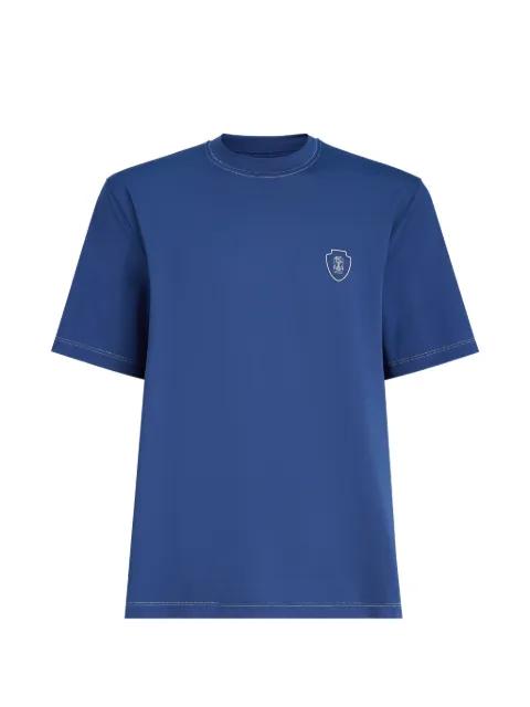 comfort nylon crew neck T-shirt with logo by BRUNELLO CUCINELLI