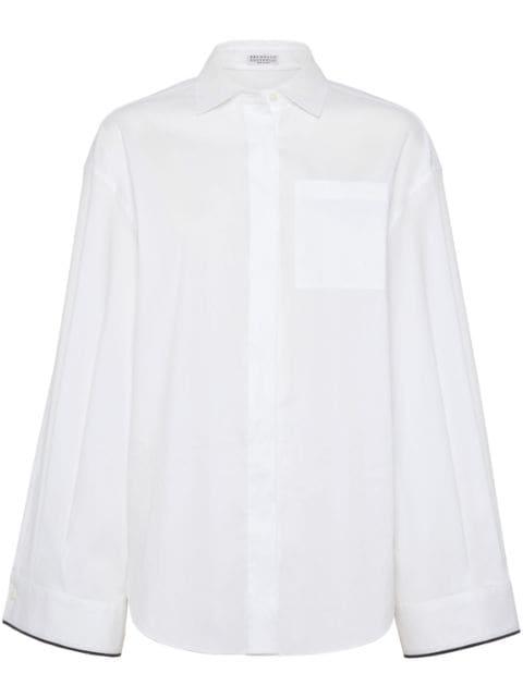 contrast-border poplin shirt by BRUNELLO CUCINELLI