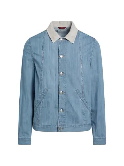 contrast-collar denim jacket by BRUNELLO CUCINELLI