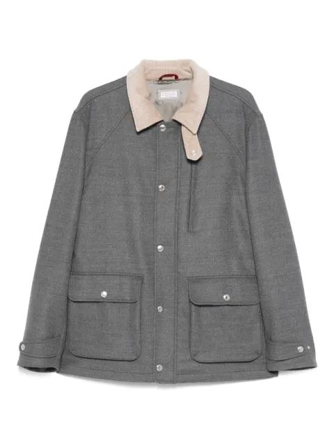 contrast-collar jacket by BRUNELLO CUCINELLI
