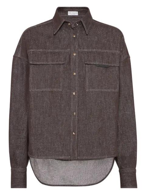 contrast-lining shirt by BRUNELLO CUCINELLI