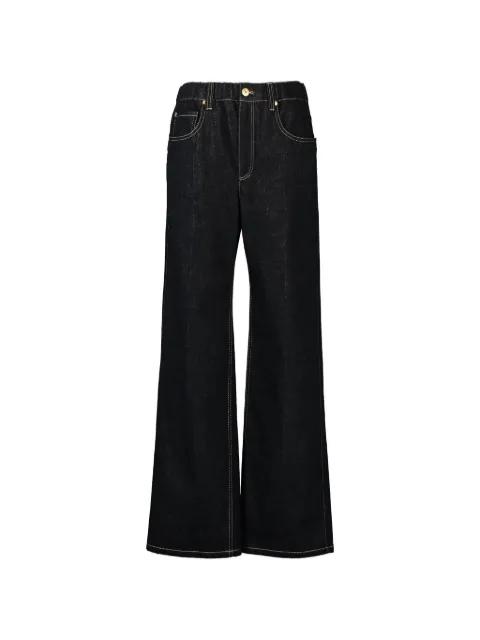 contrast-stitch wide-leg jeans by BRUNELLO CUCINELLI