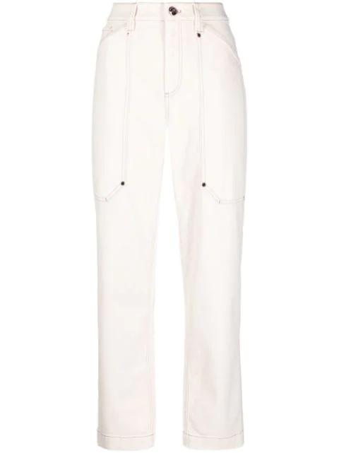 contrast-stitching straight-leg jeans by BRUNELLO CUCINELLI