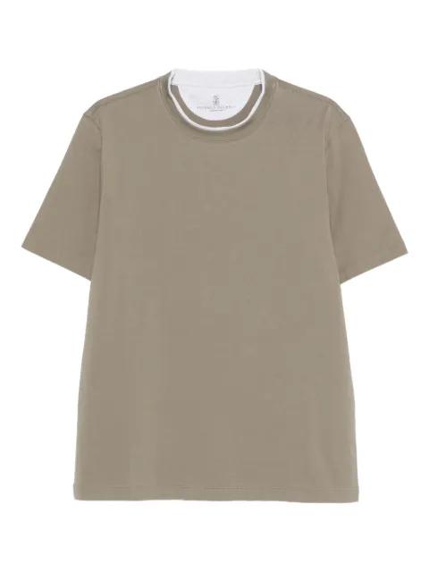 contrast-trim T-shirt by BRUNELLO CUCINELLI