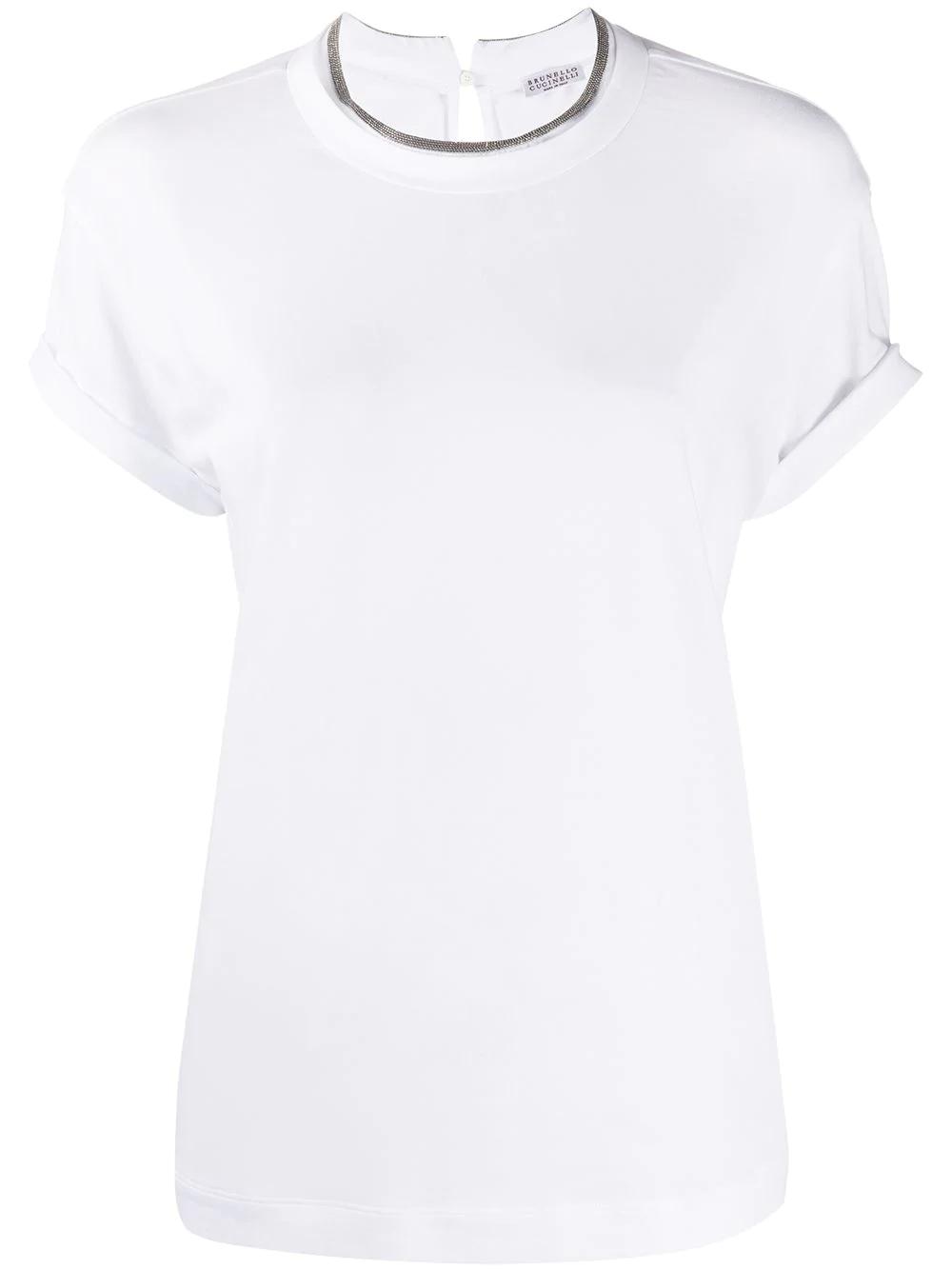 contrast-trim T-shirt by BRUNELLO CUCINELLI