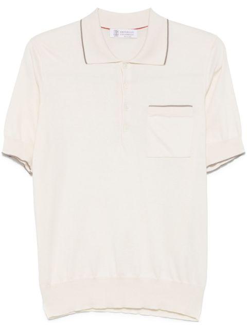 contrast-trim polo shirt by BRUNELLO CUCINELLI