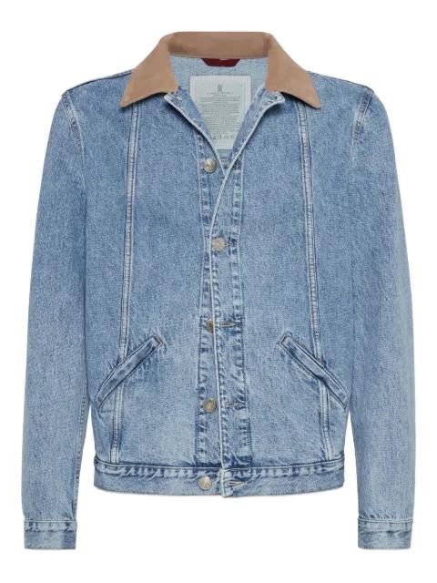 contrasting-collar denim jacket by BRUNELLO CUCINELLI
