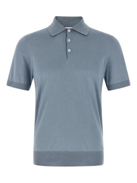contrasting-piping cotton polo shirt by BRUNELLO CUCINELLI