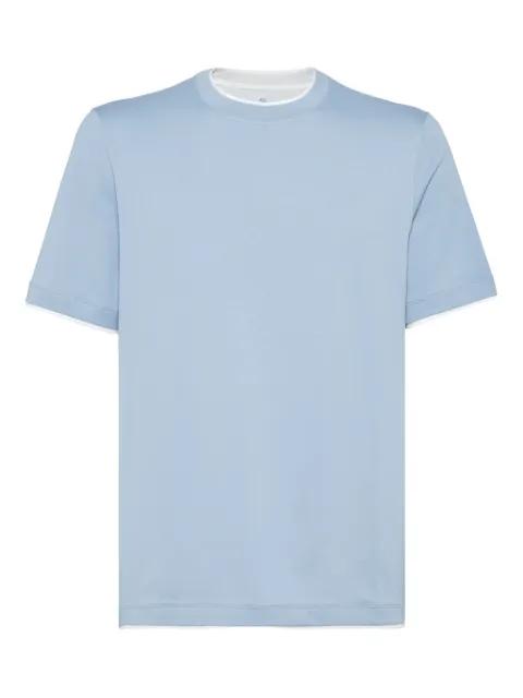 contrasting-trim T-shirt by BRUNELLO CUCINELLI