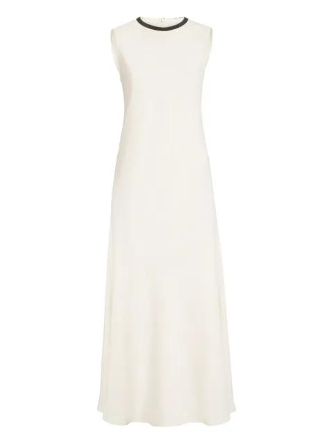contrasting-trim midi dress by BRUNELLO CUCINELLI