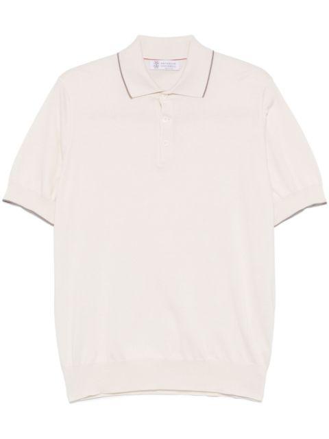 contrasting-trim polo shirt by BRUNELLO CUCINELLI
