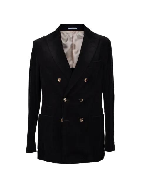 corduroy-texture double-breasted blazer by BRUNELLO CUCINELLI