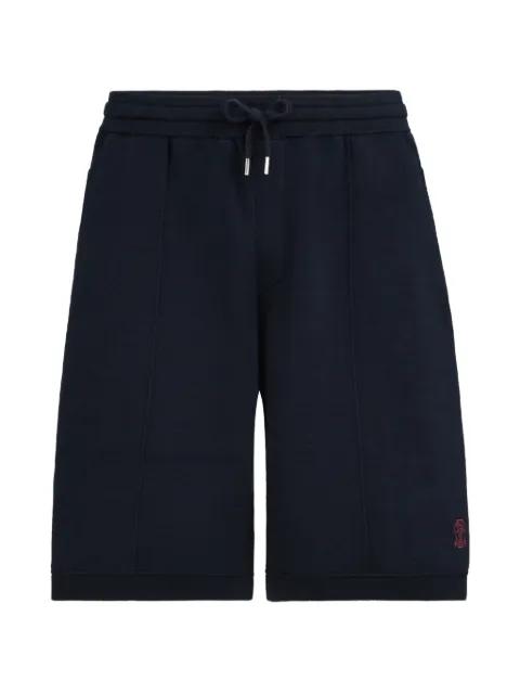 cotton and silk french-terry double-knit bermuda shorts with logo by BRUNELLO CUCINELLI
