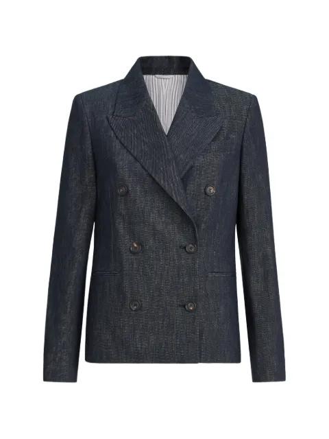 cotton denim-effect twill blazer with monili by BRUNELLO CUCINELLI