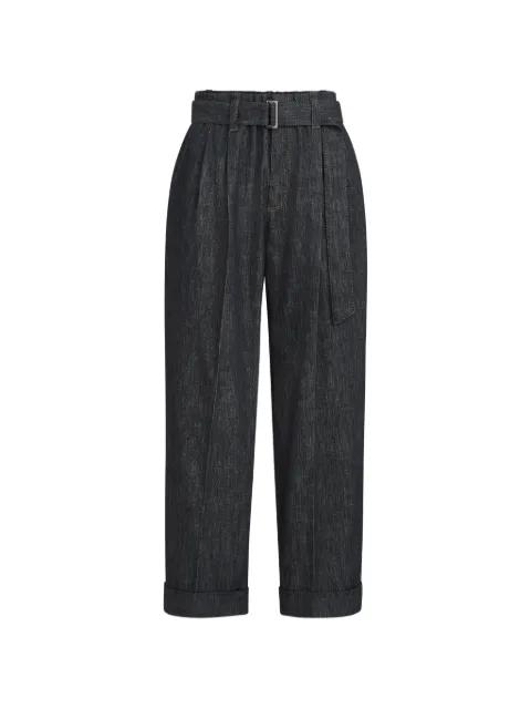 cotton denim-effect twill loose sartorial trousers with monili by BRUNELLO CUCINELLI