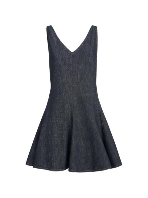 cotton denim-effect twill mini dress by BRUNELLO CUCINELLI