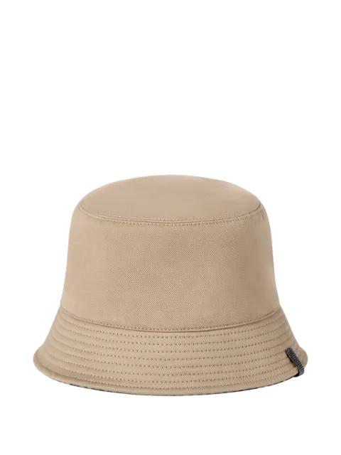 cotton, linen and virgin-wool reversible bucket hat with monili by BRUNELLO CUCINELLI