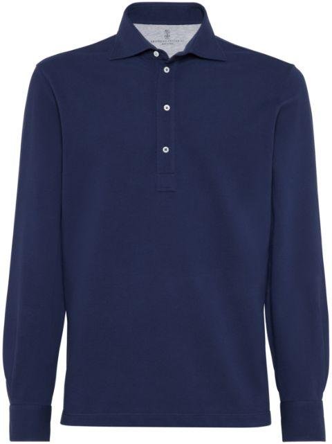cotton long-sleeve polo shirt by BRUNELLO CUCINELLI
