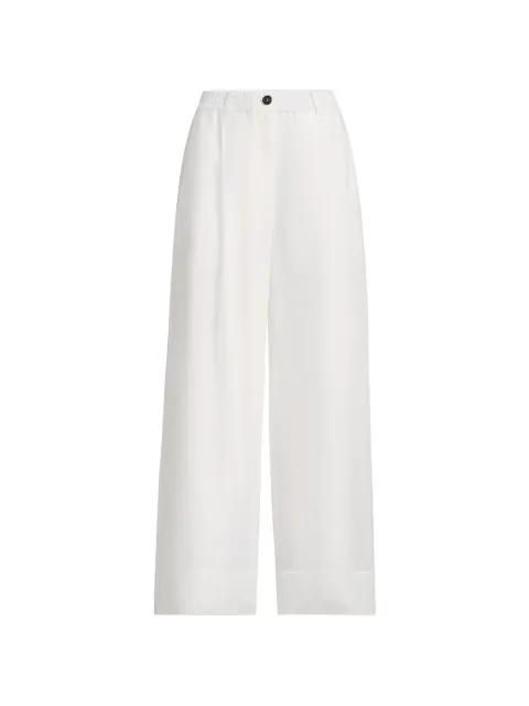 cotton organza boxy pleated trousers with monili by BRUNELLO CUCINELLI