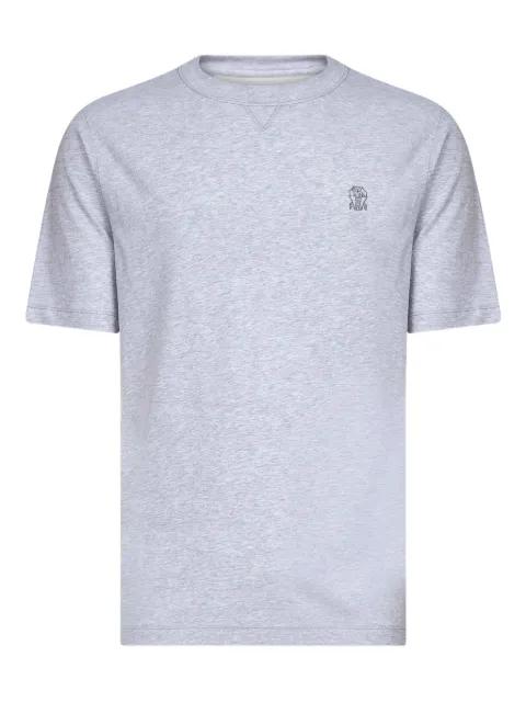 crew-neck embroidered-logo T-shirt by BRUNELLO CUCINELLI