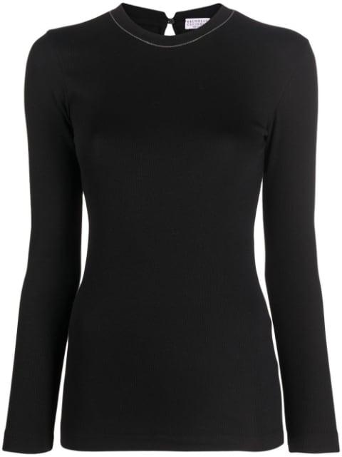 crew-neck long-sleeve top by BRUNELLO CUCINELLI