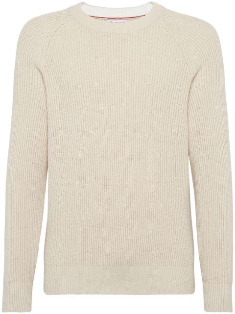 crew-neck ribbed-knit jumper by BRUNELLO CUCINELLI