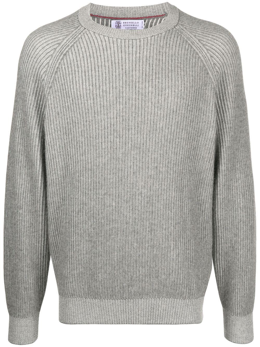 crew neck ribbed sweater by BRUNELLO CUCINELLI