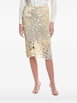 crochet-lace sequin-embellished midi skirt by BRUNELLO CUCINELLI