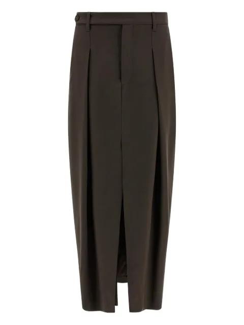 curved front-split midi skirt by BRUNELLO CUCINELLI