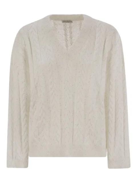 dazzling sequin-braided sweater by BRUNELLO CUCINELLI