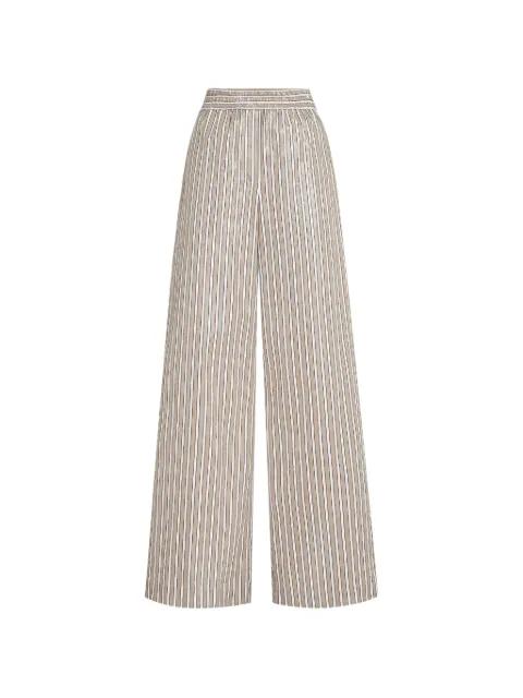 dazzling stripes pajama-style trousers in cotton poplin by BRUNELLO CUCINELLI