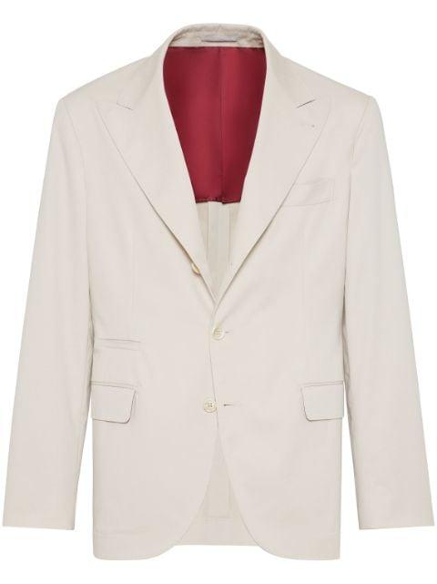 deconstructed gabardine large lapels blazer by BRUNELLO CUCINELLI