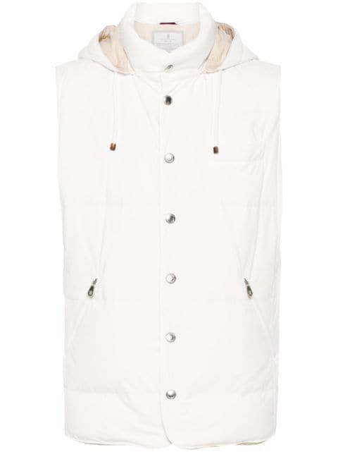 detachable-hood quilted gilet by BRUNELLO CUCINELLI