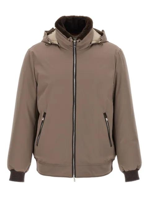 detachable-hood quilted padded jacket by BRUNELLO CUCINELLI