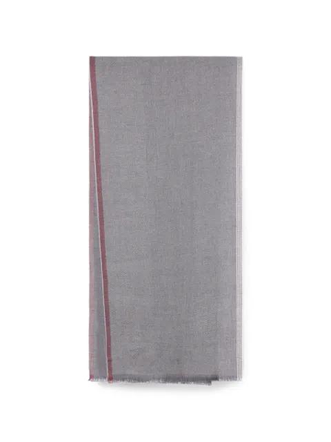 diagonal-weave fringed scarf by BRUNELLO CUCINELLI