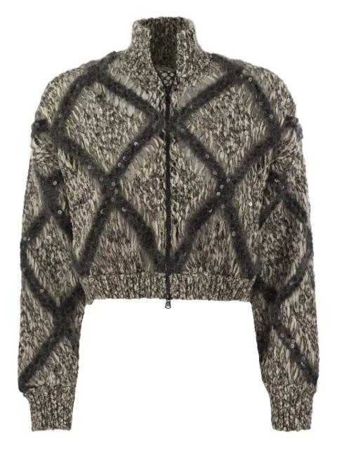 diamond-pattern cardigan by BRUNELLO CUCINELLI