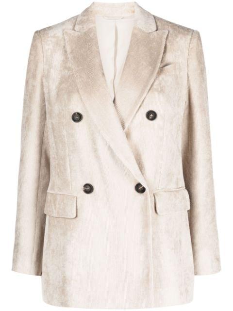 double-breasted corduroy blazer by BRUNELLO CUCINELLI