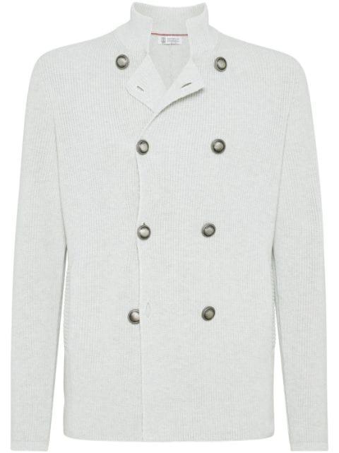 double-breasted cotton cardigan by BRUNELLO CUCINELLI