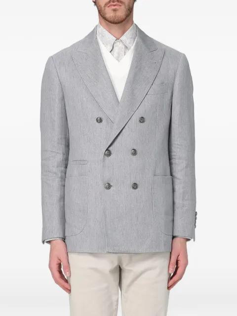 double-breasted linen blazer by BRUNELLO CUCINELLI