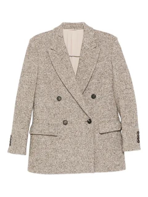 double-breasted tweed jacket by BRUNELLO CUCINELLI