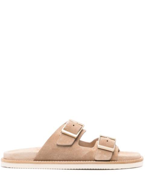 double-buckle suede sandals by BRUNELLO CUCINELLI