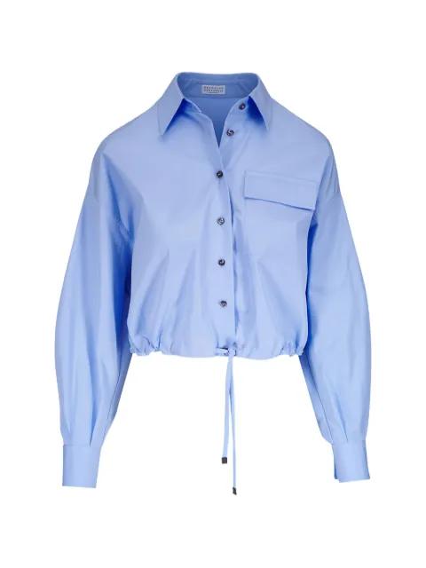 drawstring-hem cropped shirt by BRUNELLO CUCINELLI